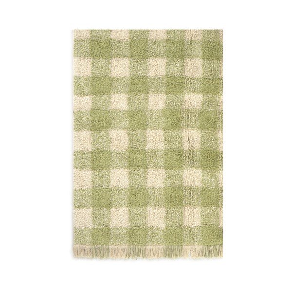 Tappeto per bambini verde in cotone lavabile/tessuto a mano 90x120 cm Vichy – Lorena Canals-image-4
