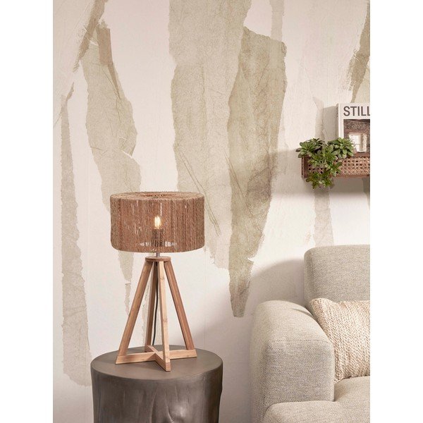 Lampada da tavolo con paralume in juta di colore naturale (altezza 51 cm) Iguazu - Good&Mojo-image-3