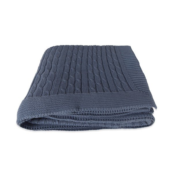 Coperta di cotone blu Celma, 130 x 170 cm - Homemania Decor