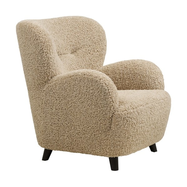 Poltrona marrone chiaro con rivestimento in bouclé Lunaro – House Nordic-image-3