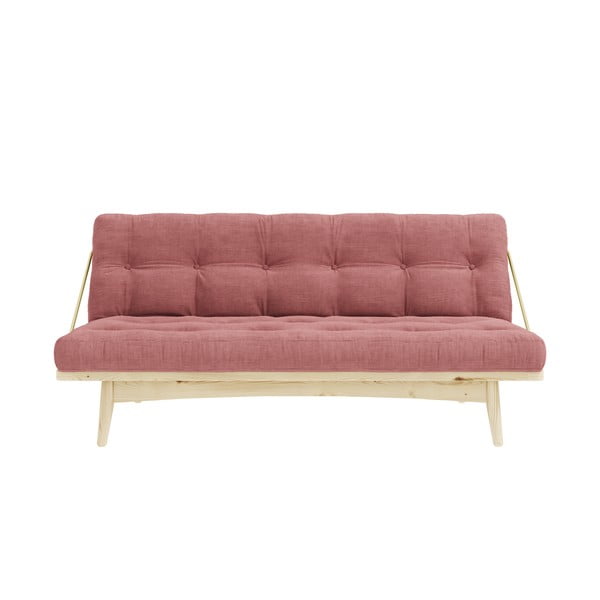 Divano letto in velluto a coste rosa 190 cm Folk - Karup Design