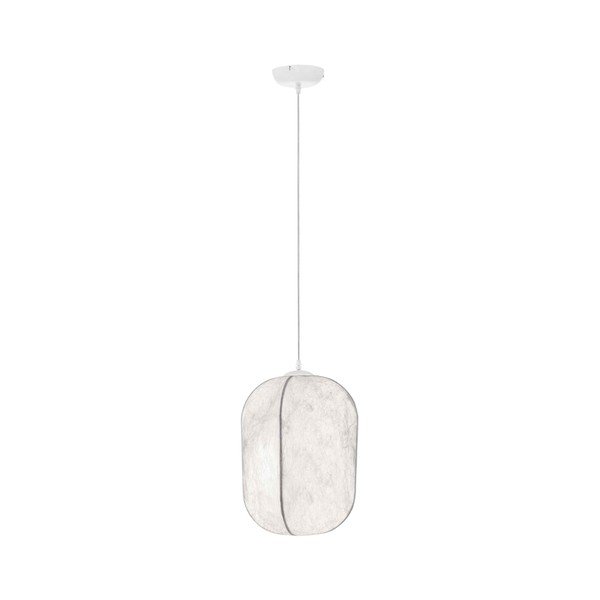 Lampadario bianco in metallo con paralume in tessuto ø 30 cm Pierida – Nova Luce