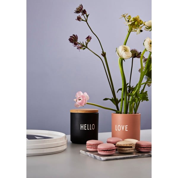 Tazza in porcellana nera 300 ml Hello - Design Letters-image-1