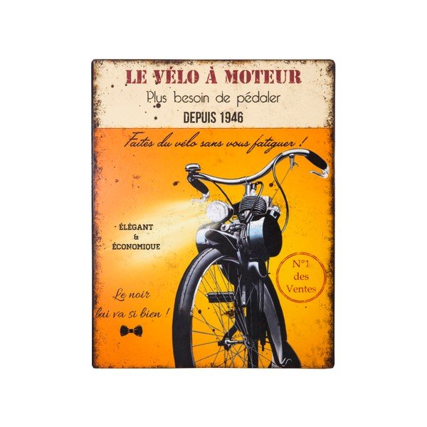 Cartello in metallo Velo a Moteur, 22 x 28 cm - Antic Line