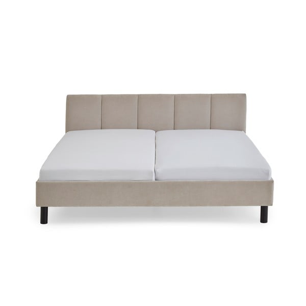 Letto matrimoniale imbottito beige rete non inclusa 180x200 cm Joker – Meise Möbel-image-3