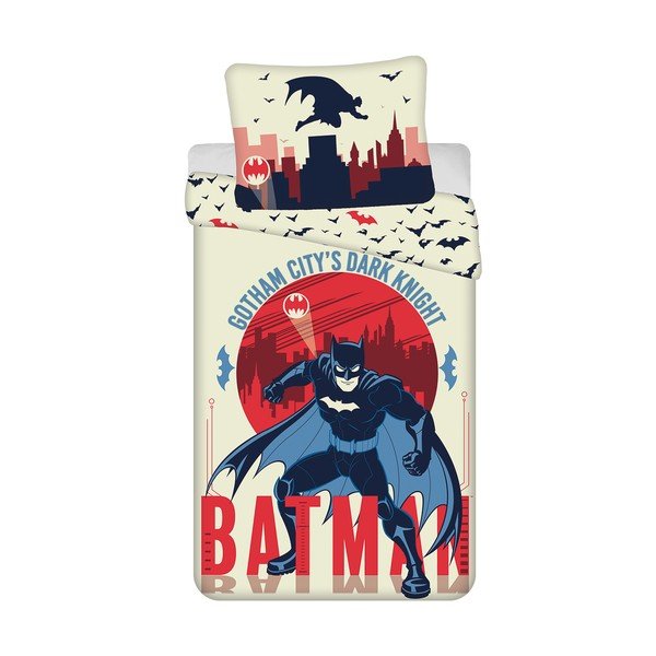Set copripiumino e federa da bambini in cotone per letto singolo 140x200 cm Batman "Gotham's Knight" – Jerry Fabrics