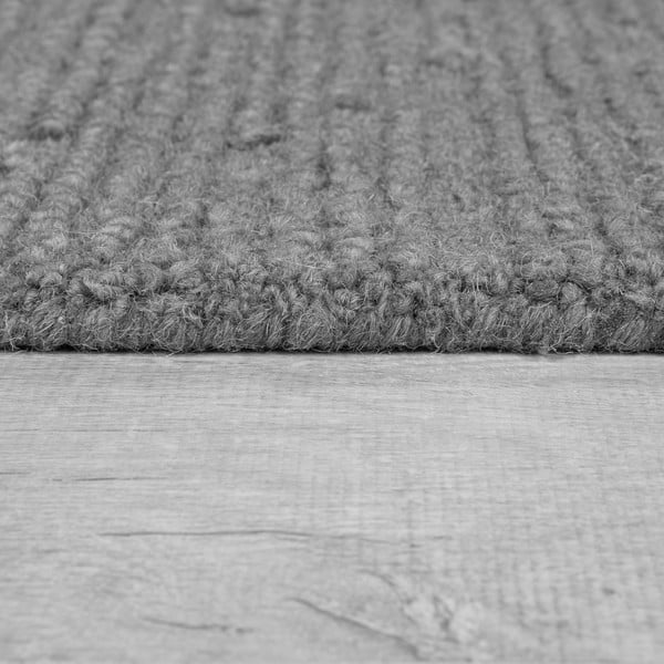 Tappeto grigio in lana tessuto a mano 160x230 cm Harris Boucle – Flair Rugs-image-4