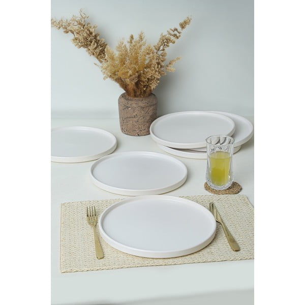 Set di piatti bianchi in ceramica 6 pz ø 27 cm – Hermia-image-1