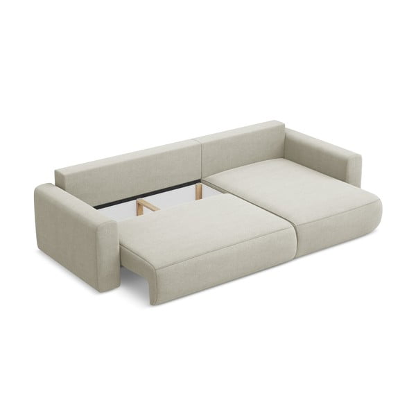 Divano angolare beige allungabile/con contenitore (con penisola a destra/con chaise lounge) Kapua – Makamii-image-4