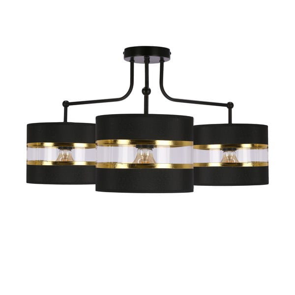 Lampada da soffitto nera con paralume in tessuto ø 20 cm Andy - Candellux Lighting