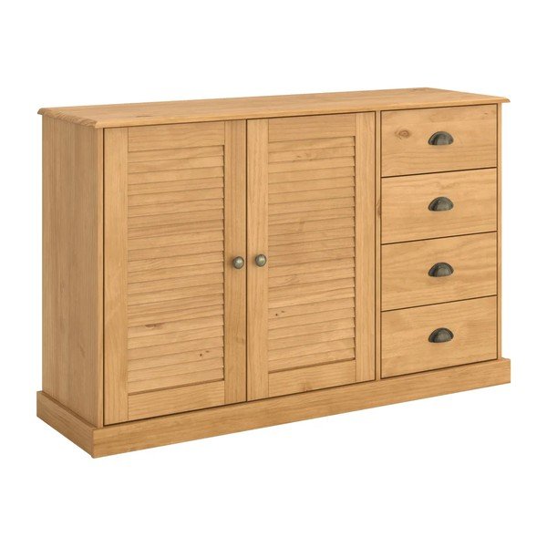 Credenza colore naturale chiaro in pino massiccio 125x80x38 cm Edith – Støraa-image-4