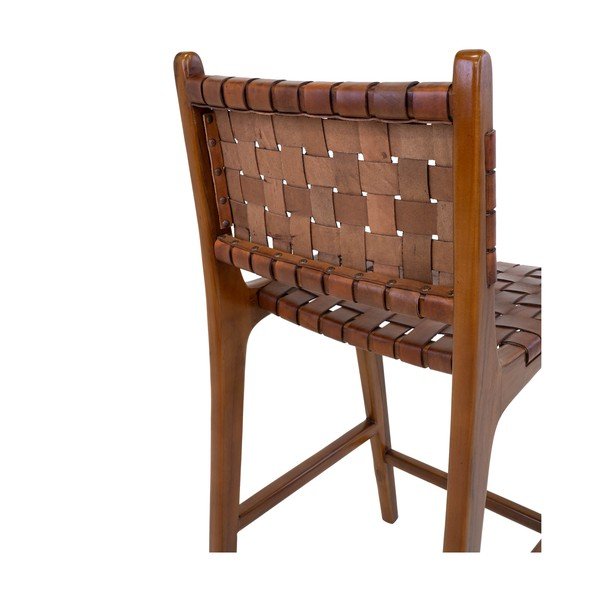 Sgabello da bar in teak marrone 101 cm Perugia - House Nordic-image-3