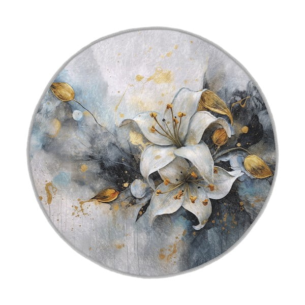 Tappeto rotondo blu/grigio lavabile ø 100 cm Golden Lilly – Mila Home