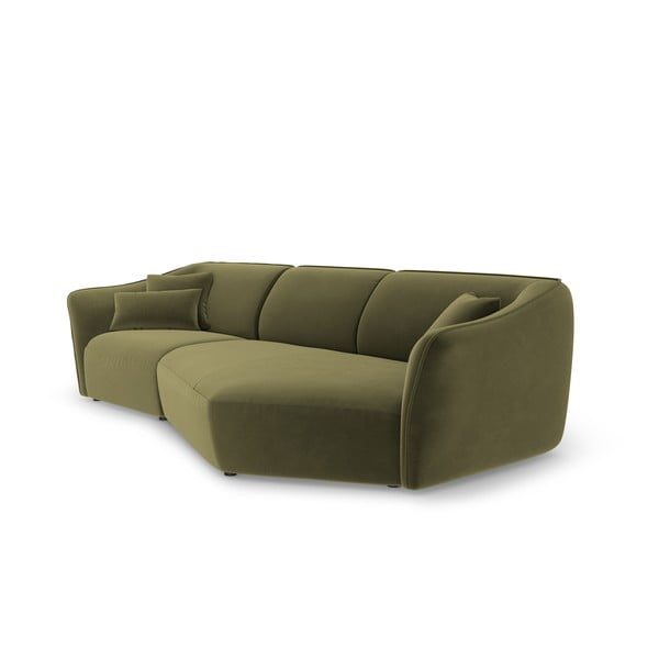 Divano con penisola verde con rivestimento in velluto Tokyo – Cosmopolitan Design-image-3