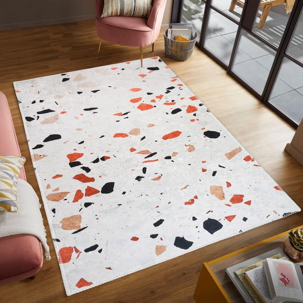 Passatoia arancione e avorio lavabile 80x200 cm Italian Stone – Vitaus-image-1