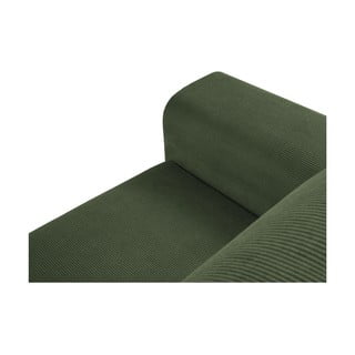 Divano letto in velluto a coste verde, angolo destro Moghan - Micadoni Home