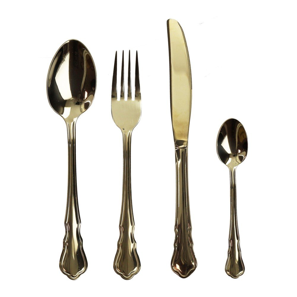 Posate in acciaio inox 16 pezzi in colore oro Posate Imperial - Brandani | Posate