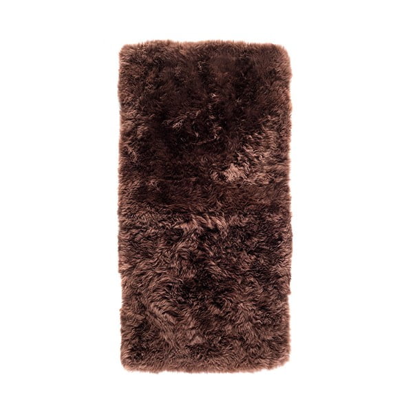 Tappeto in pelle di pecora marrone scuro Zealand Natur, 70 x 140 cm - Royal Dream