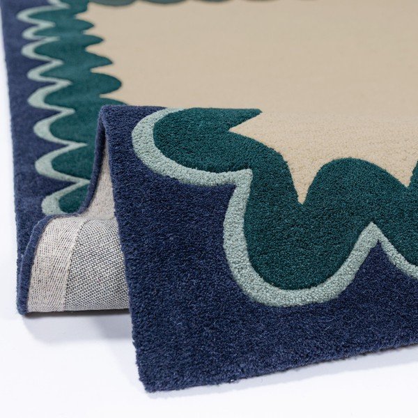 Passatoia di colore naturale/color foglia di tè in lana tessuta a mano 80x230 cm Wiggle Wool – Flair Rugs-image-4