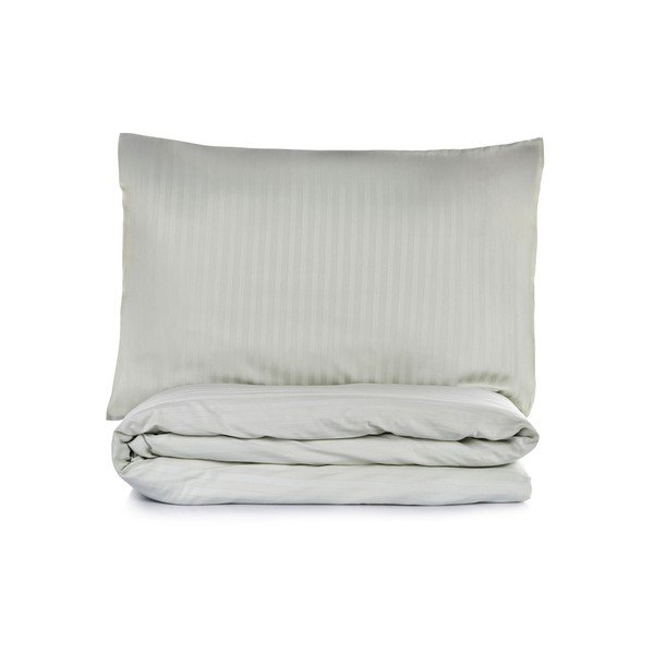 Set copripiumino e federa color salvia per letto singolo 200x140 cm Stripe  – Mijolnir