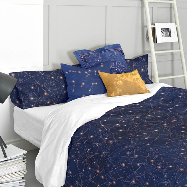 Federa in cotone Blu profondo, 60 x 60 cm Blanc - Blanc-image-1