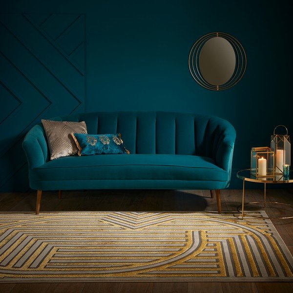Tappeto in oro 116x170 cm Eris Gatsby - Flair Rugs-image-2