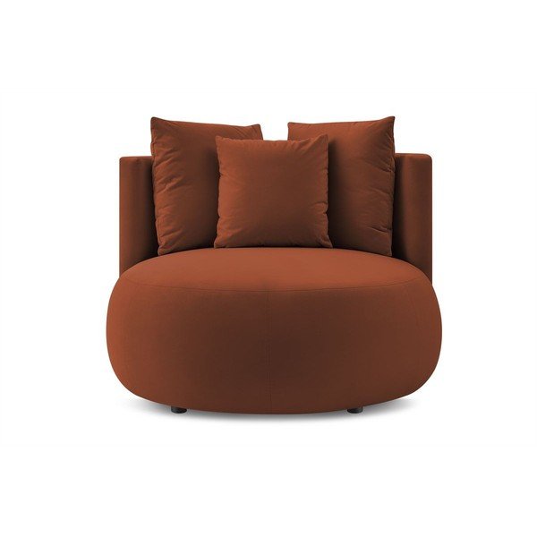 Poltrona arancione con rivestimento in velluto Cesar – Bobochic Paris-image-3