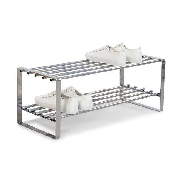 Scarpiera argentata in metallo 70x29x27 cm Rex – Spinder Design-image-3