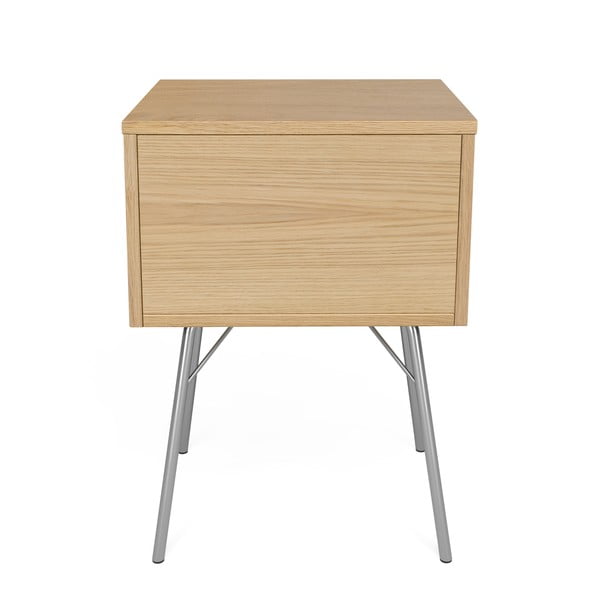 Comodino in rovere decorato in colore naturale Rayburn - Woodman-image-4