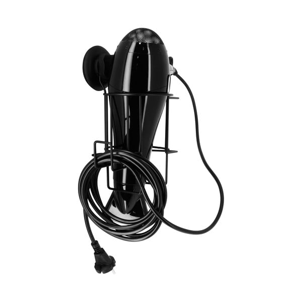 Supporto per asciugacapelli a parete Bestlock nero - Compactor-image-1