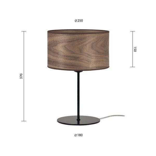Lampada da tavolo in impiallacciatura naturale marrone scuro S, ⌀ 25 cm Tsuri - Sotto Luce-image-3