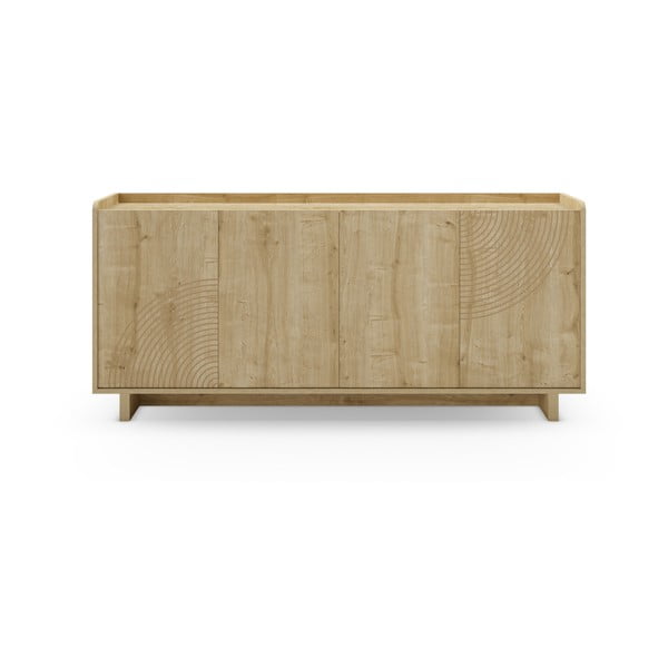 Cassettiera di colore naturale con effetto rovere 180x80x40 cm Daira – Marckeric