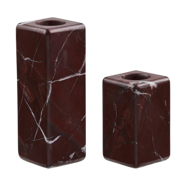 Portacandele in set in composito minerale 2 pz – House Nordic