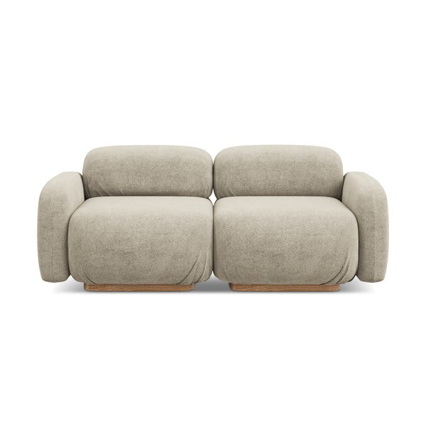 Divano componibile beige in tessuto bouclé 190 cm Ailani - Makamii