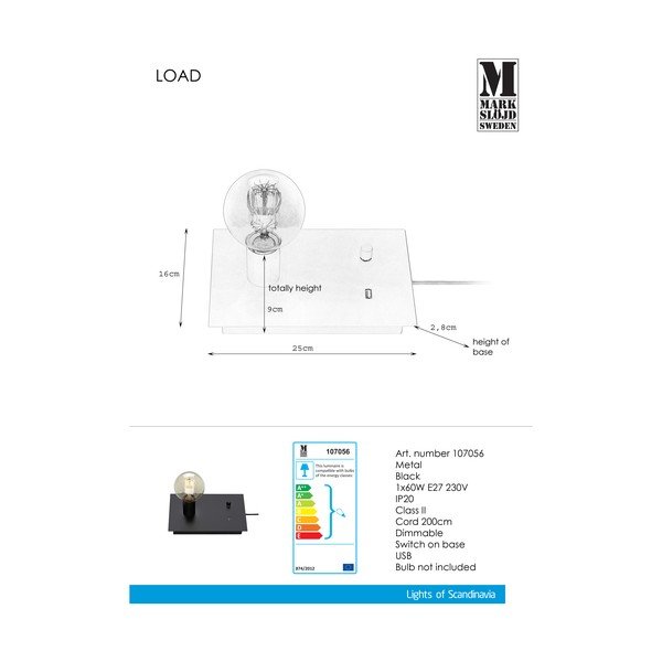 Lampada da tavolo nera Carico - Markslöjd-image-1