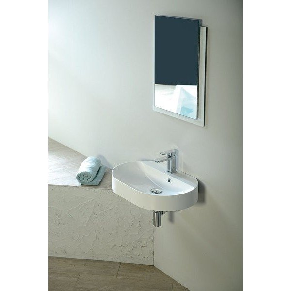 Lavabo bianco in composito minerale 63x43 cm Helen – Sapho-image-1