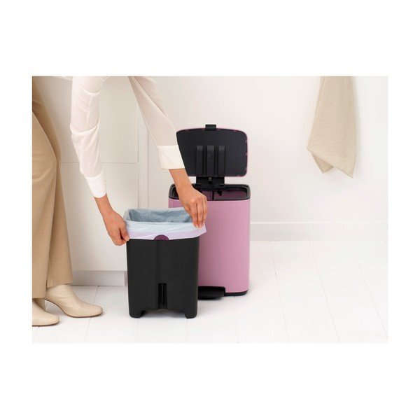 Cestino per la spazzatura rosa in acciaio con pedale 12 l Bo – Brabantia-image-2