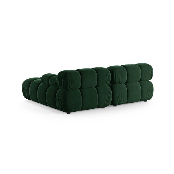 Divano angolare componibile verde scuro (con penisola a destra/con chaise lounge) con rivestimento in velluto – Micadoni -image-3