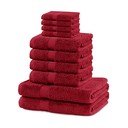 Set di asciugamani per viso e corpo tipo terry rossi in cotone 10 pz Marina – Restilo