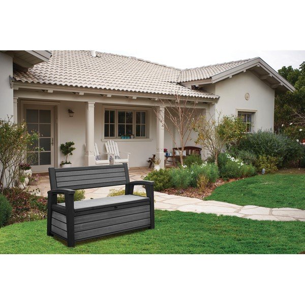 Panca da giardino grigia per lo stoccaggio Hudson - Keter-image-2
