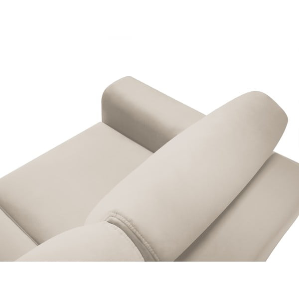 Divano angolare beige allungabile e con contenitore con rivestimento in velluto Kyoto – Cosmopolitan Design-image-4