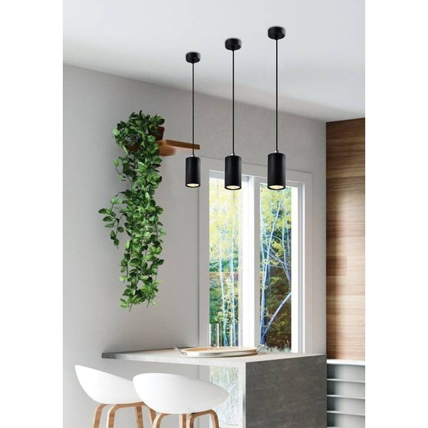 Lampada a sospensione nera con paralume in metallo ø 7 cm Tubo - Candellux Lighting-image-1