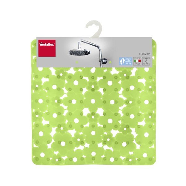 Tappeto da bagno antiscivolo verde, lunghezza 52 cm - Metaltex-image-1