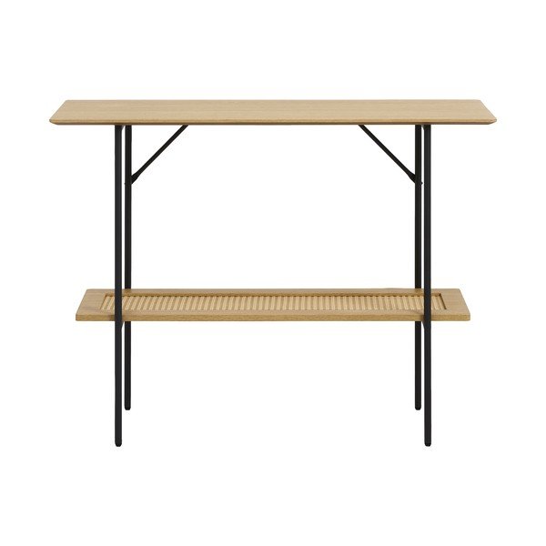 Tavolo consolle di colore naturale con effetto rovere 37x100 cm Pensacola – Unique Furniture-image-1