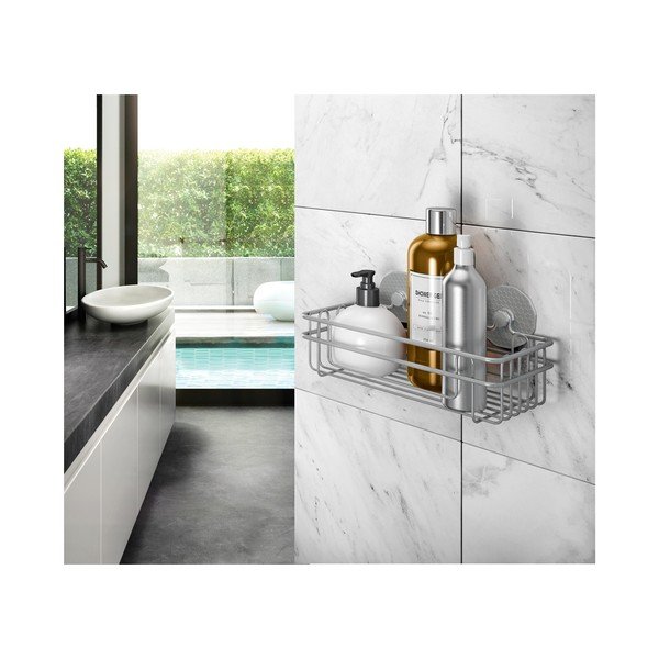 Mensola a muro in acciaio per bagno Artic Rectangular - Metaltex-image-2