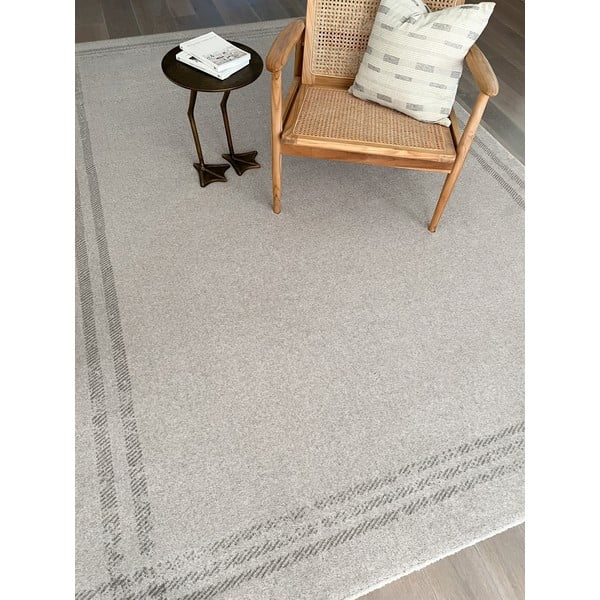 Tappeto in lana crema 160x240 cm Calisia M Grid Rim - Agnella-image-1