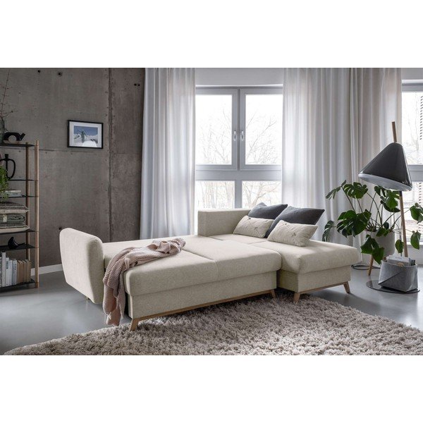 Divano letto angolare beige, angolo destro Scandic Lagom - Miuform-image-4