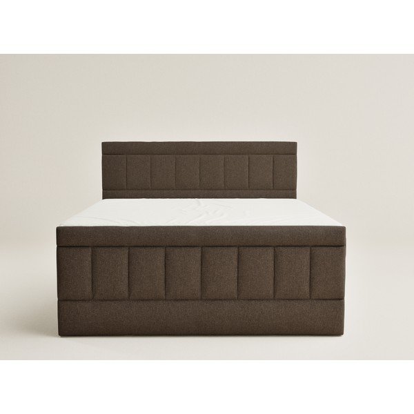 Letto boxspring marrone con contenitore 200x200 cm Caya – Maison de Rêve-image-2