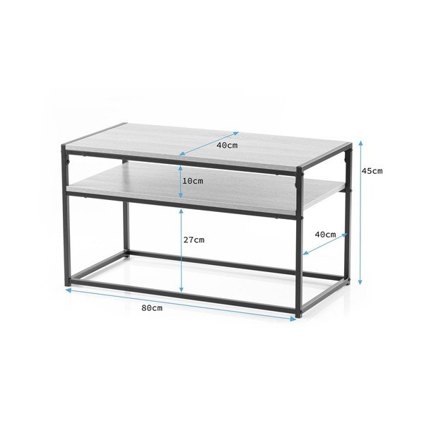 Tavolino marrone con piano in legno di noce 40x80 cm Pjan - Homede-image-4