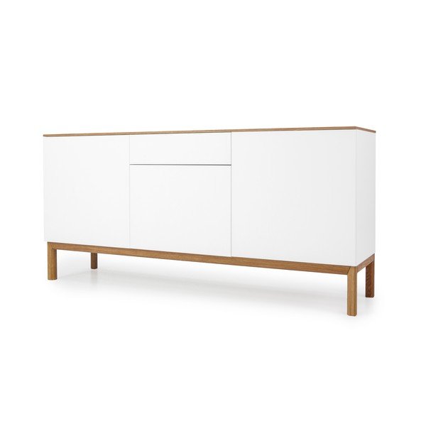 Credenza bianca con gambe in rovere , larghezza 179 cm Patch - Tenzo-image-2